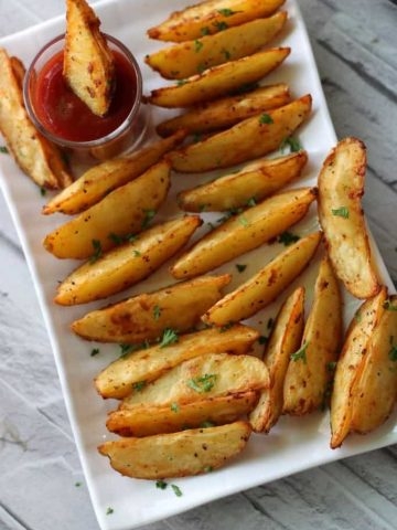 Air Fryer Potato Wedges - My Dainty Kitchen