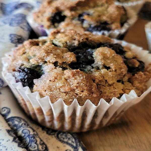 Vegan High Protein Blueberry Muffins - Conflicted Vegan